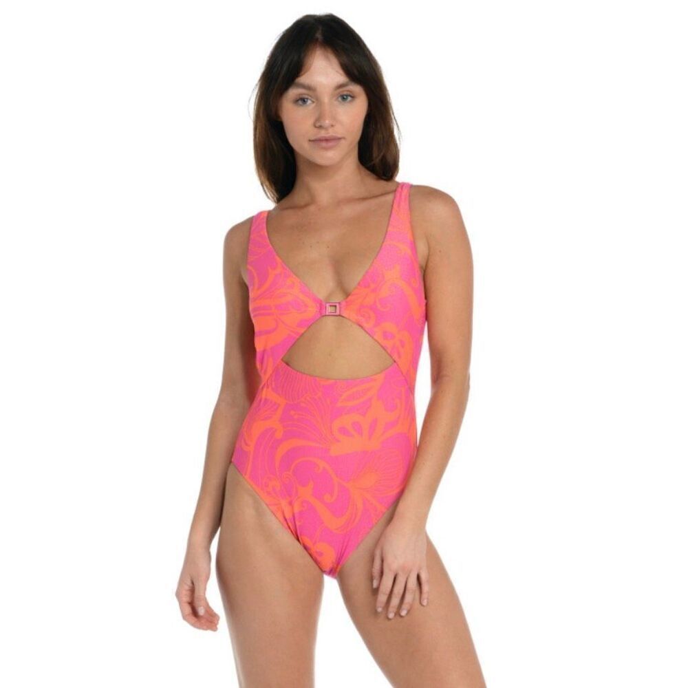 Sunshine 79 All A Flutter Keyhole Midriff One Piece Swimsuit Size 2